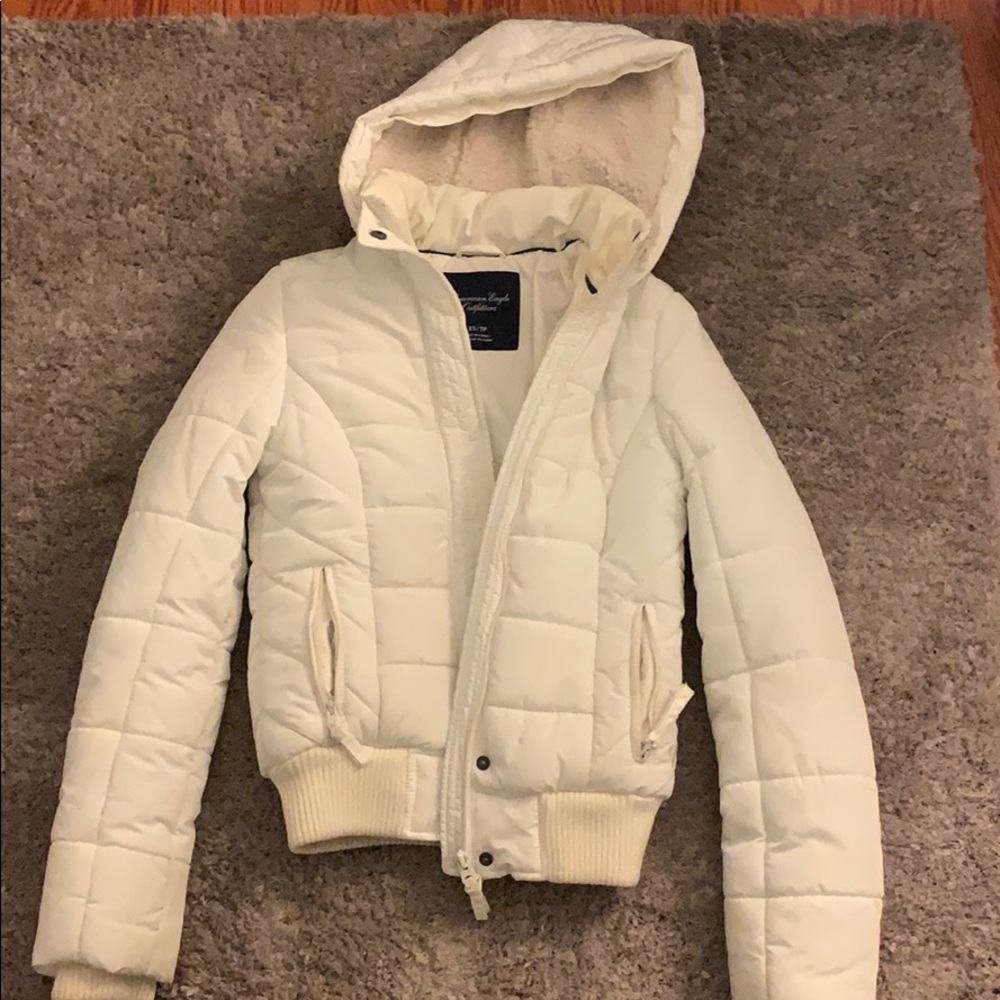 white puffy coat